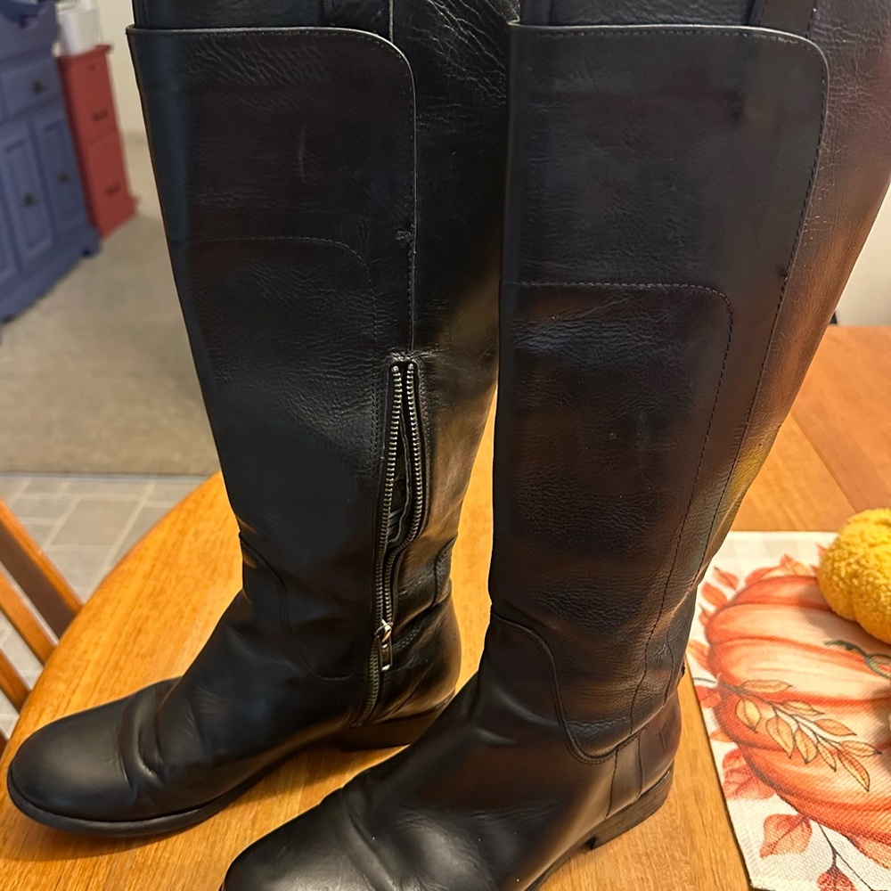 Frye Black Over the Knee Leather Boots